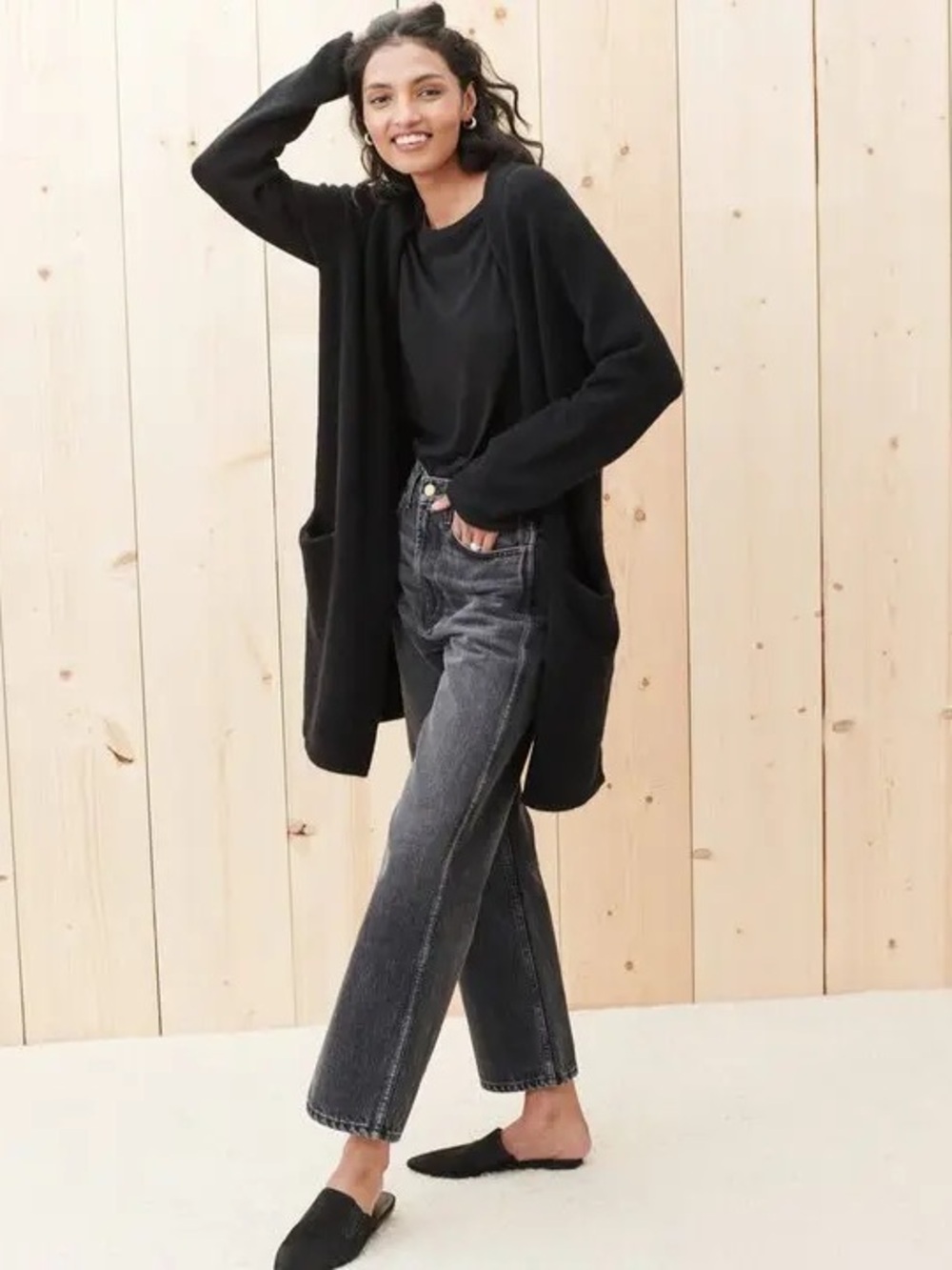 • Jenni Kayne • Wool Blend Sweater Coat in Black